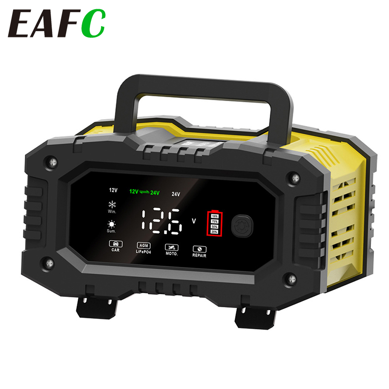 Smart Car Battery Charger 12V 24V 20A - Carregador de bateria totalmente automático, Smart