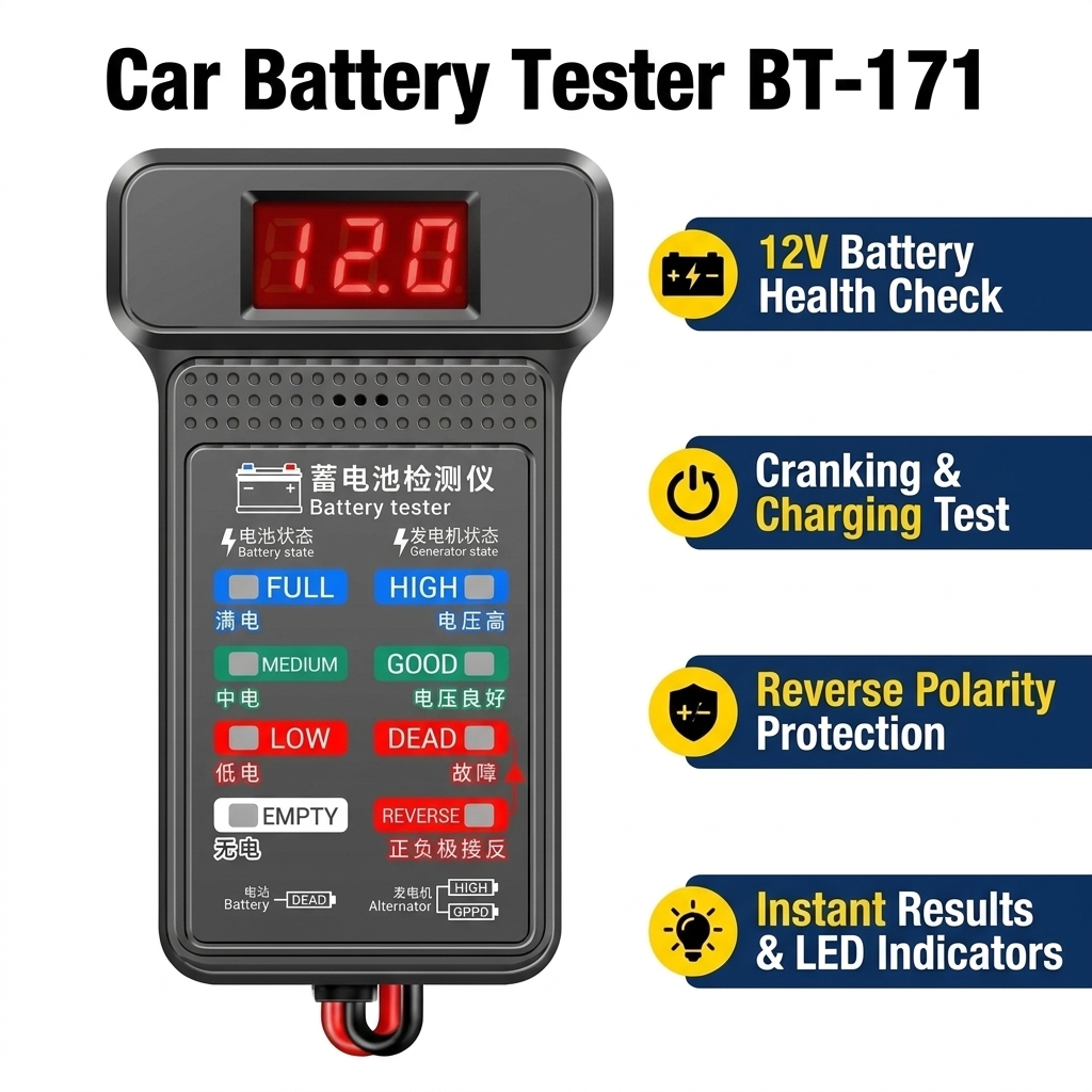 Car Battery Load Tester Digital Cranking - Testador de Bateria de Carro Analisador