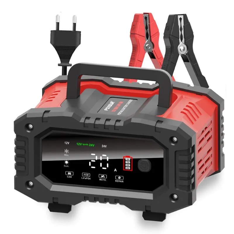 Smart Car Battery Charger 12V 24V 20A - Carregador de bateria para carro e