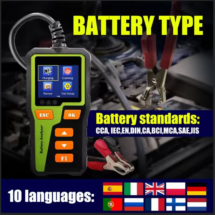 Car Battery Load Tester Digital Cranking - Testador de Bateria Automotiva 12V Digital,