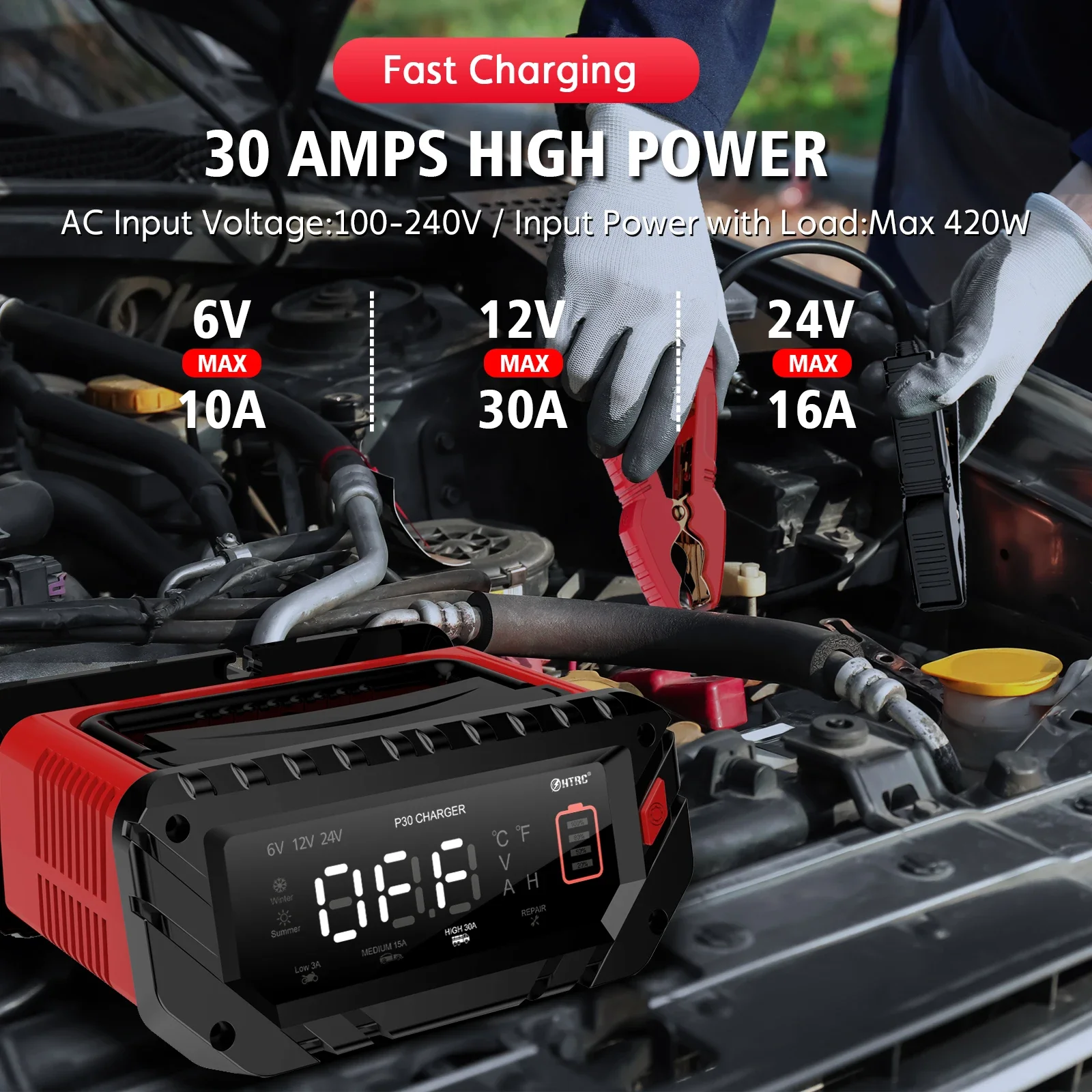 EAFC 30A Carregador de bateria - Lifepo4 Battery Charger Smart Automatic avaliação e preço