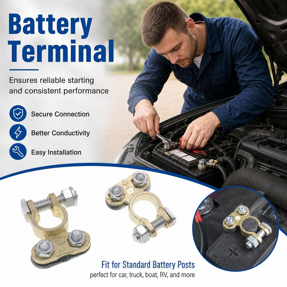 1 par de terminais de bateria, - Battery Terminal Clamps Quick Release Brass avaliação e preço
