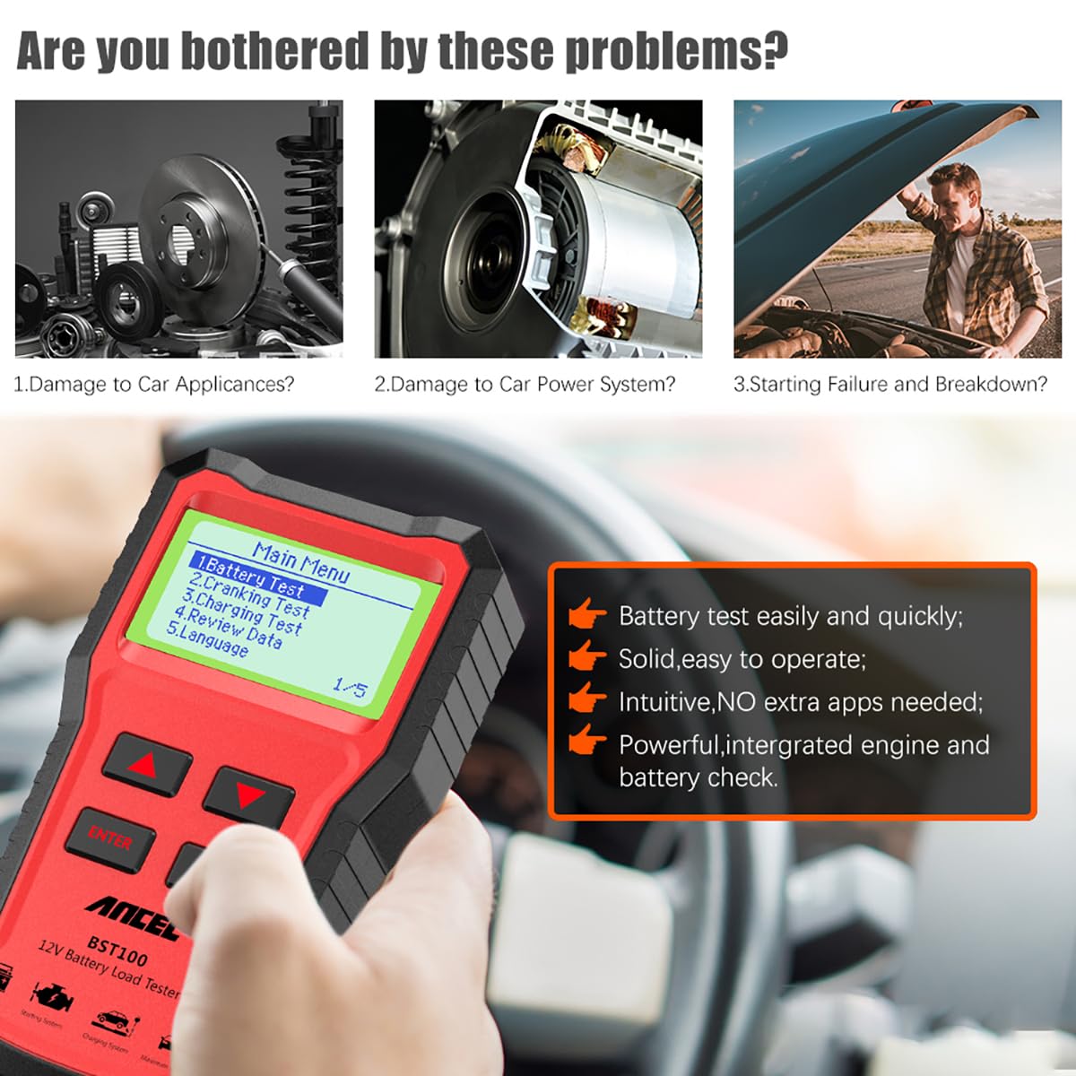 Testador Digital de Bateria Au - Car Battery Load Tester Digital Cranking avaliação e preço