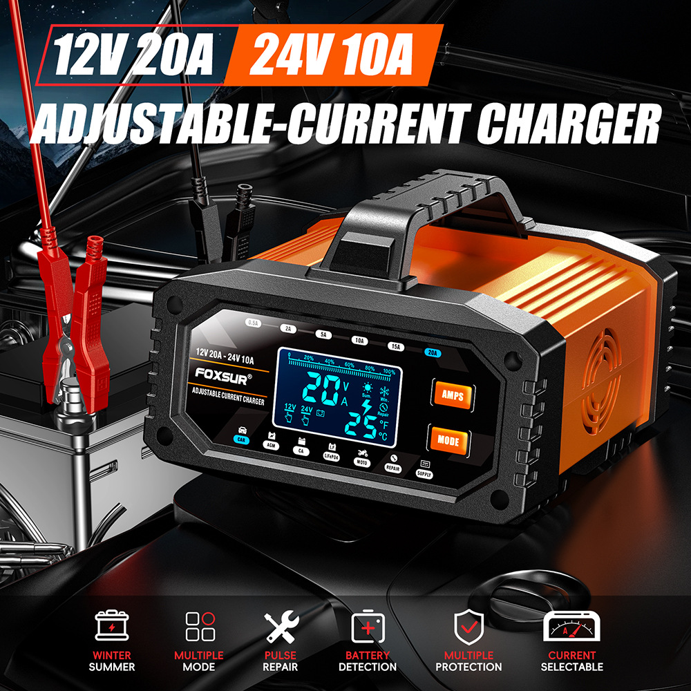 Carregador de Bateria Portátil - Smart Car Battery Charger 12V 24V 20A avaliação e preço