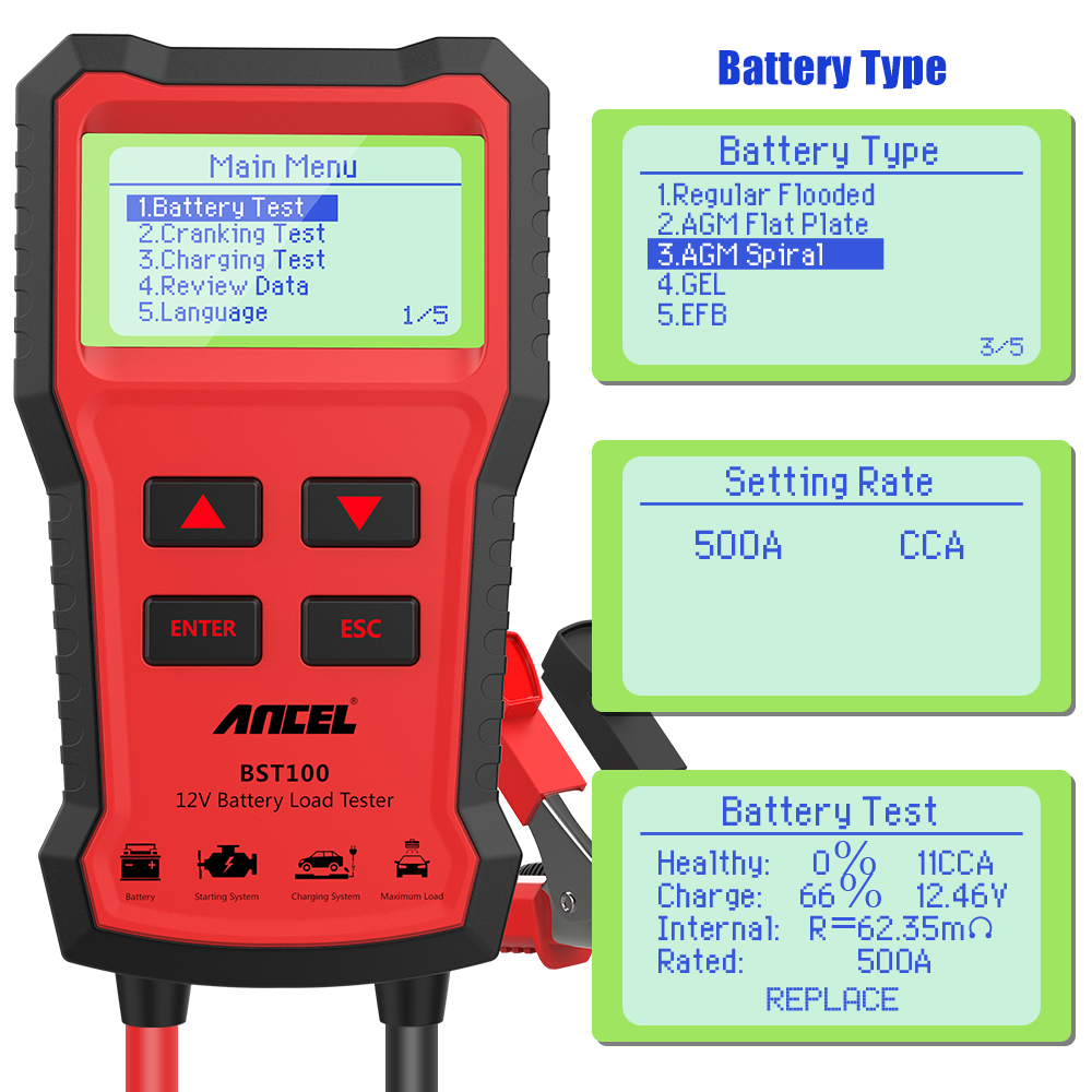 HOT ANCEL BST100 Testador de B - Car Battery Load Tester Digital Cranking avaliação e preço