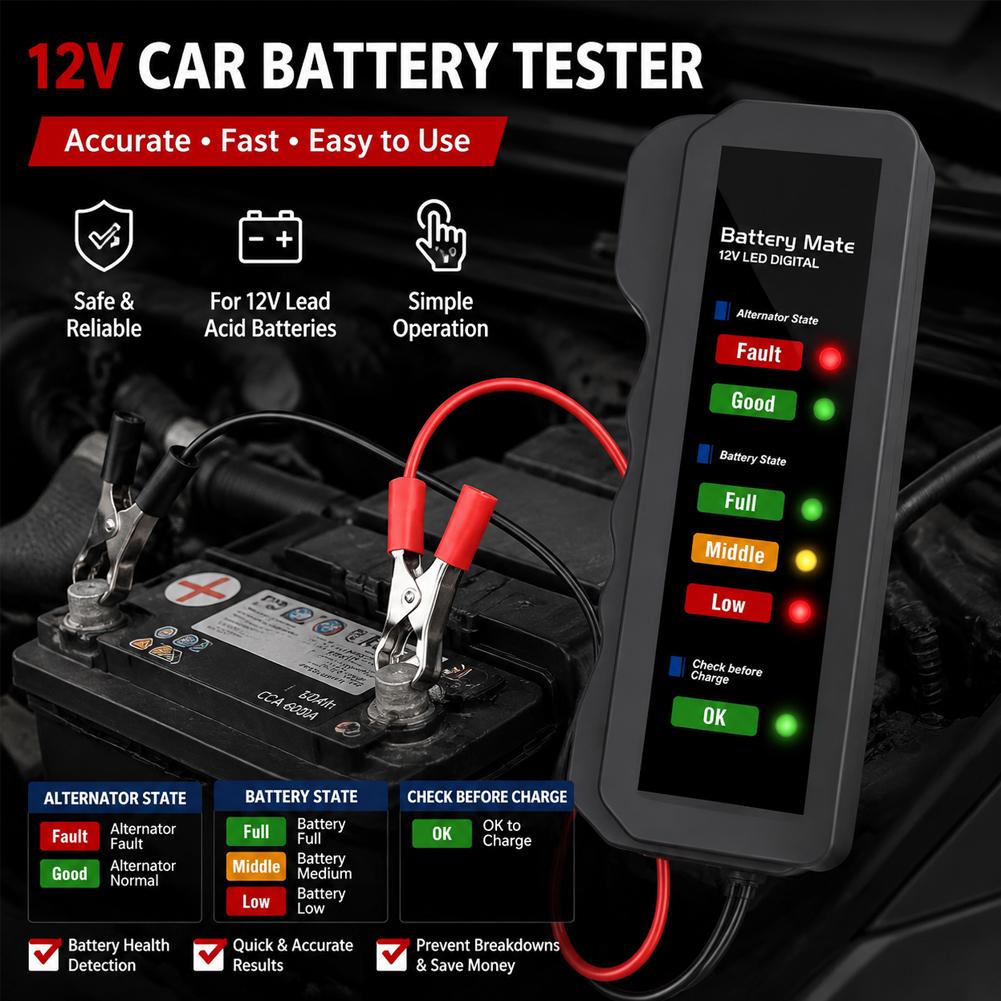 Testador de bateria de carro 1 - Alternator Tester Digital Diagnostic Tool avaliação e preço
