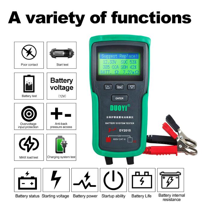Duoyi dy2015 12v testador de s - Car Battery Load Tester Digital Cranking avaliação e preço
